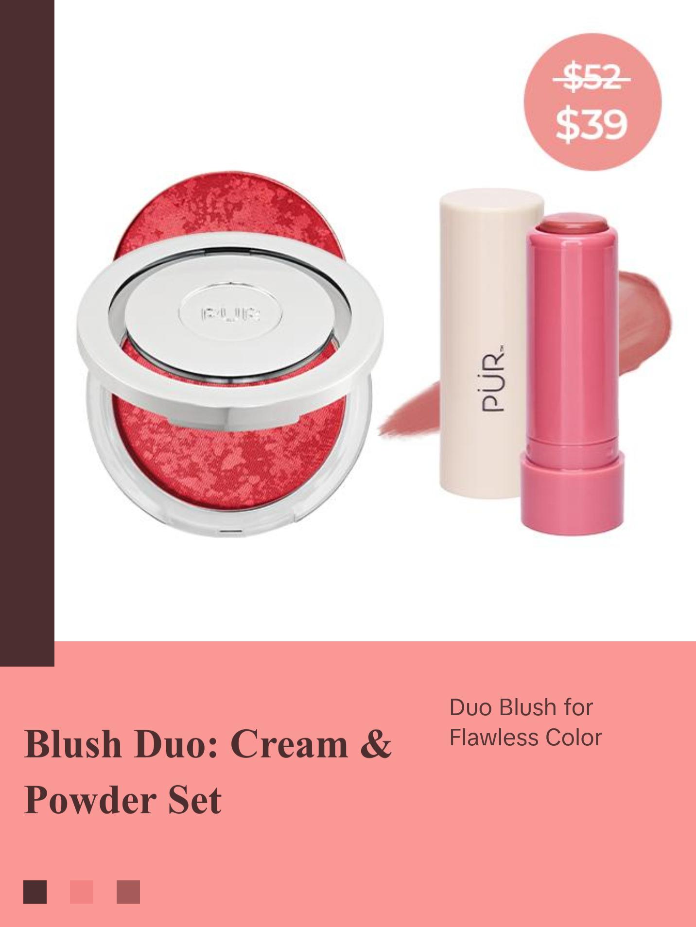 Pop the Rosé Cream + Powder Blush Duo