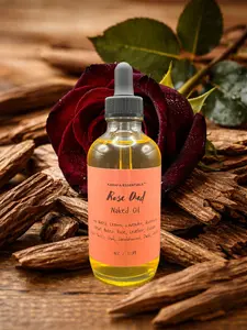 Rose Oud (LIMITED EDITION) Moisturizing Body Shimmer Oil with Lemon Lavender Rosemary Rose Leather Balsam Oud Sandalwood Musk Amberby Karafa Essentials