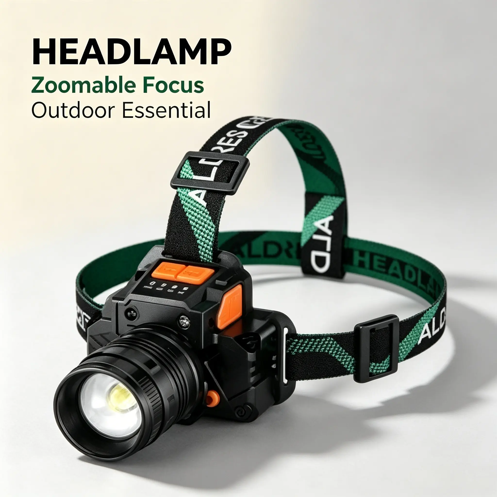 High-Lumen LED Headlamp, Durable Zoomable Light, Rechargeable & Waterproof for Roadside Maintenance and Household Emergency Lighting, Headlamps, Construction Worker, Plastic, Adults, Night Fishing, Compact Portable Headlamps