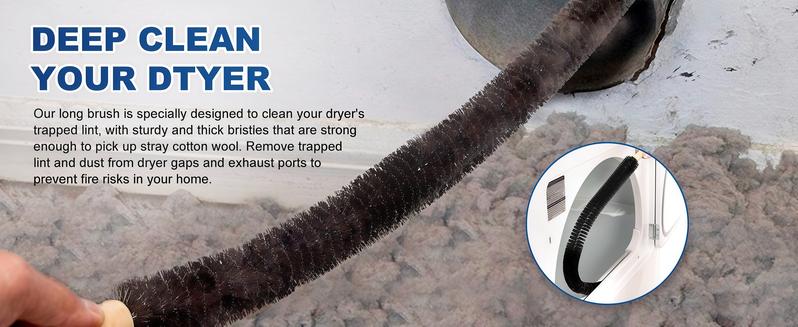 LMMAKE Dryer Vent Cleaner Kit with Flexible Lint Brush Vacuum Attachment for Efficient Deep Cleaning and Fire Prevention Fits Most Vacuums