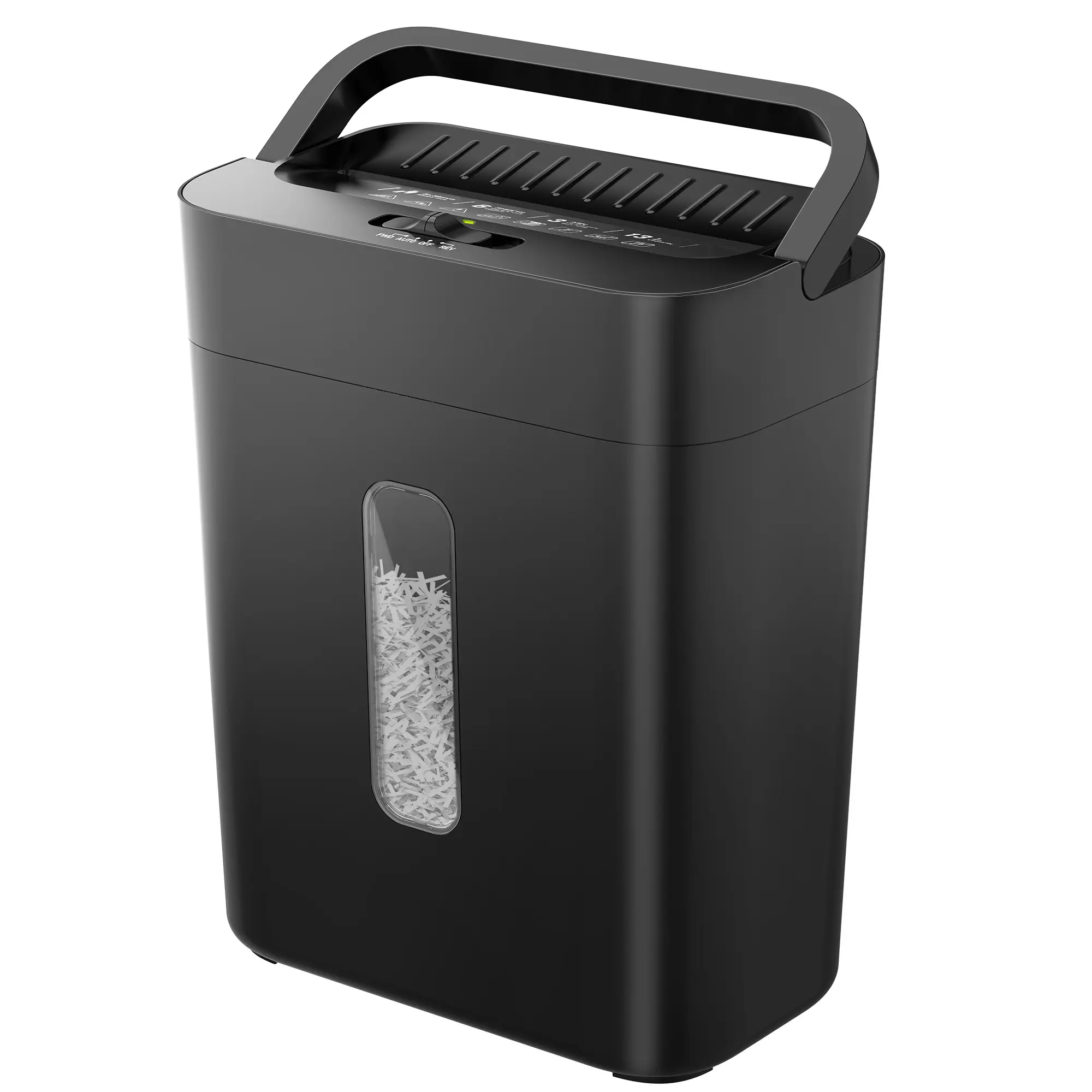 VUSIGN Crosscut Shredder Tool for Home & Home Office, 6-Sheet Capacity, 4.7 Gal Wastebasket, Shreds Credit Cards/Staples/Clips, Portable Handle Design