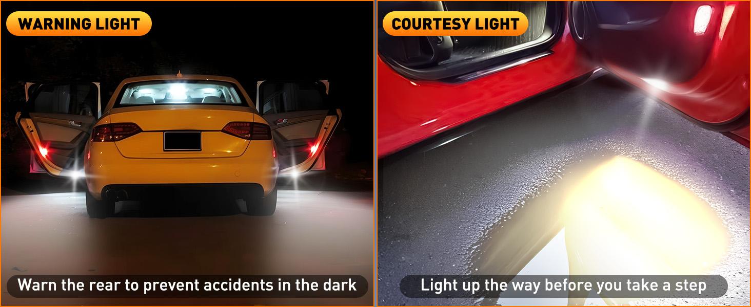 Nilight 2PCS LED Interior Door Panel Light Courtesy Warning Lights White Beam Plug and Play Compatible with Audi A3 A4 A5 A6 A7 S3 S4 S5 S6 S7 Q5 Q7 TT OEM Replacement CANbus Error Free