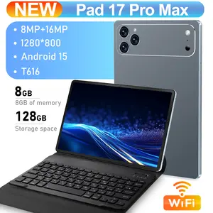 Pad 17 Pro Max Android 15 Tablet | 10.1-inch HD Display, 8GB+128GB | 8MP+16MP Cameras for Sharper Photos | Versatile Keyboard Bundle, Suitable for Work, Study, and Entertainment