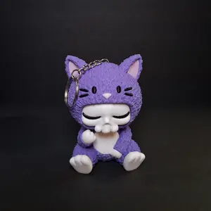 Cat Skeleton Keychain