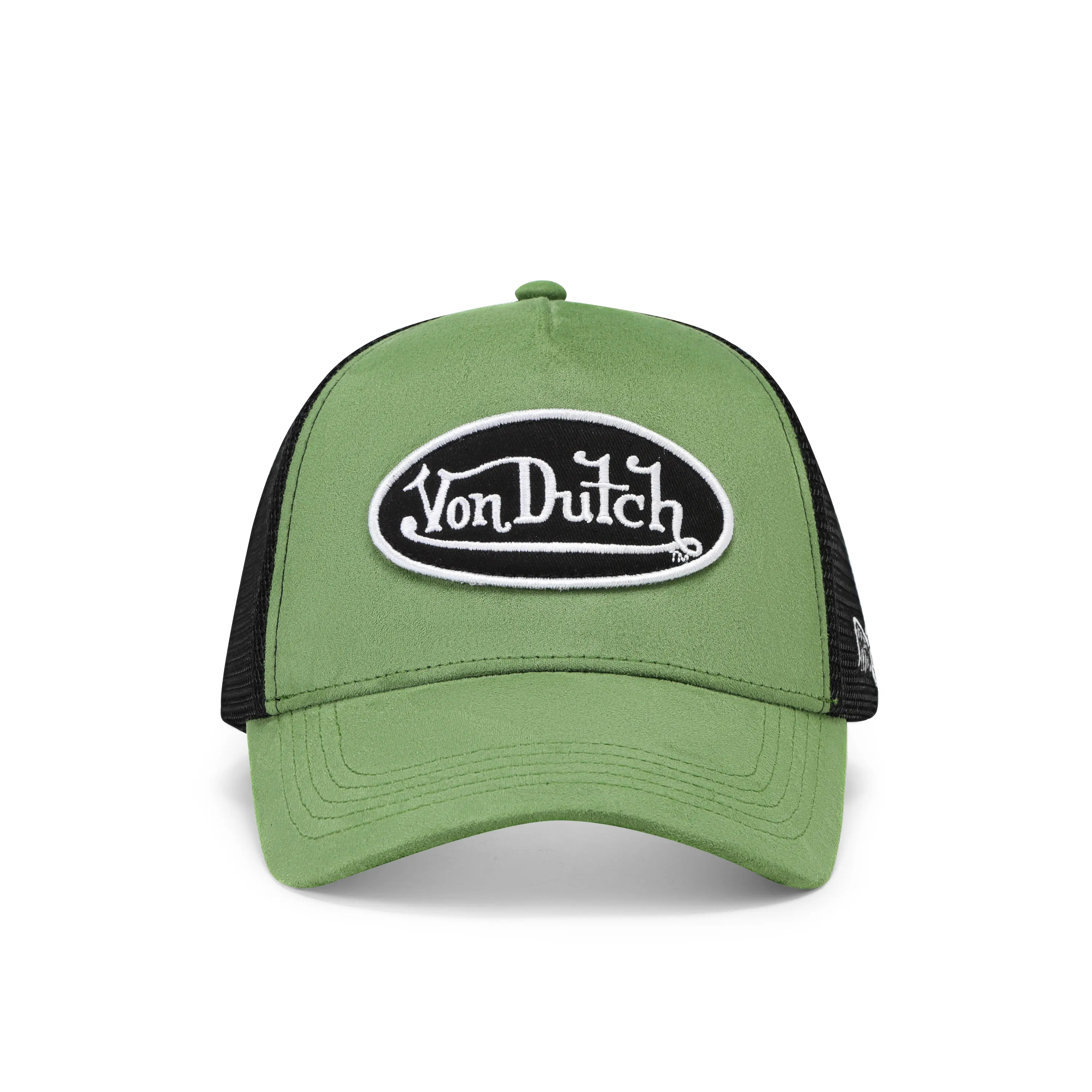 Suede Trucker Hat - Green and Black