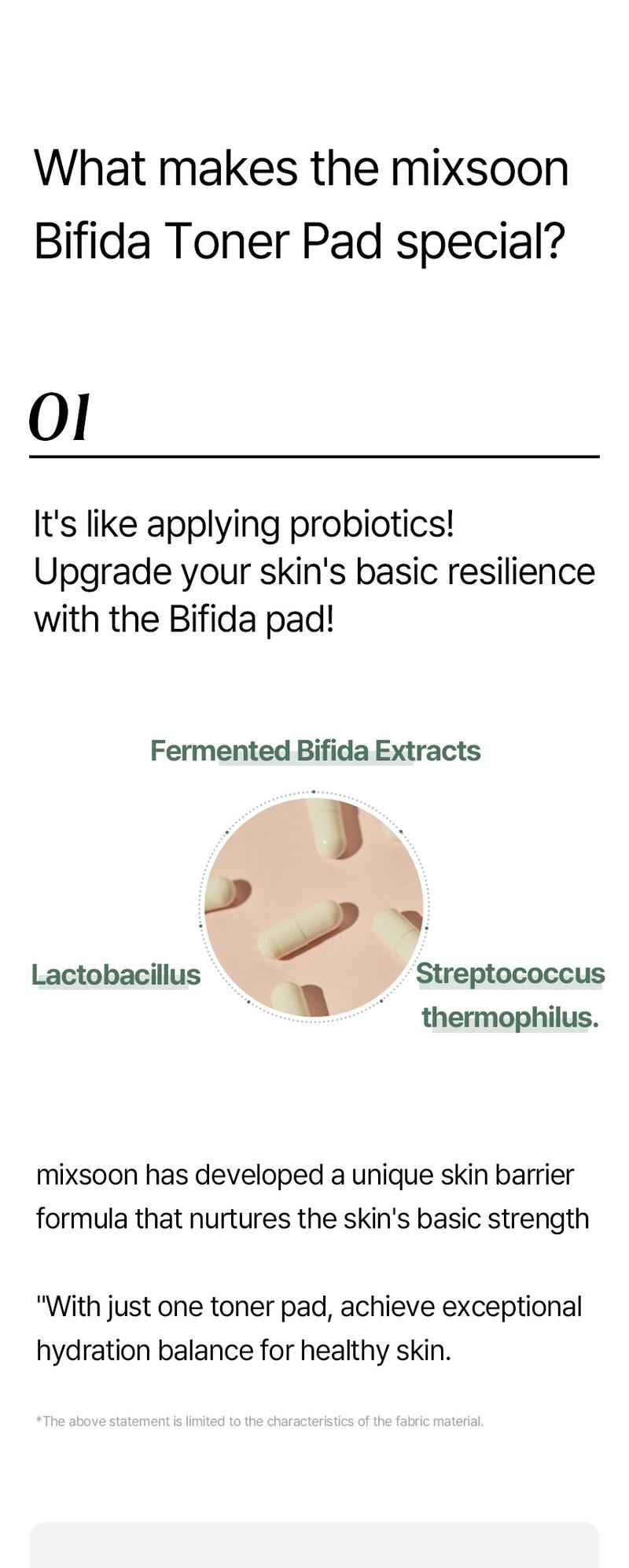 [mixsoon Official Shop] Bifida Toner Pads 9.46 fl.oz / 250ml / 120 Sheets - Hydrating & Rejuvenating Toner Pads, Korean Skin Care