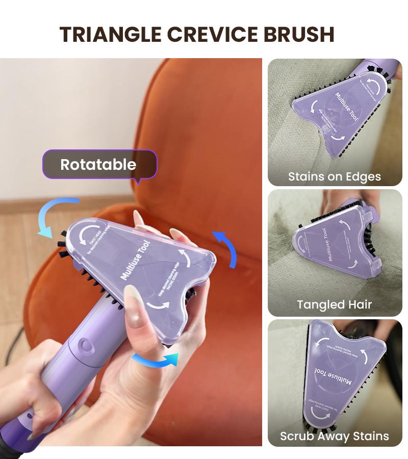 [Valentines'DaySale!] Upholstery Carpet Vacuum Cleaner, 18KPa Suction Spot Cleaning Machine for Pet Stains, Carpets, Sofa, Car Seats, Mattress, with 3 Multipurpose Cleaning Tools, 6'' Deep Cleaning Brush | Portable 3-in-1 New Purple C9S