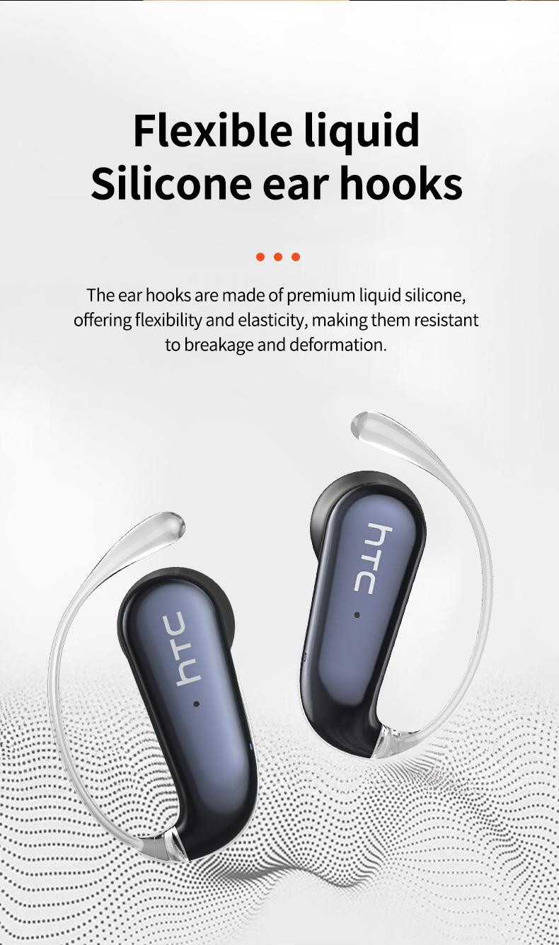 HTC NE38 OWS Wireless Earbuds, Hi-Fi Sound Quality Headphones, Bluetooth 6.0, HD Calls, IPX5 Waterproof, Suitable for Office, Sports, Study, Built-in Microphone
