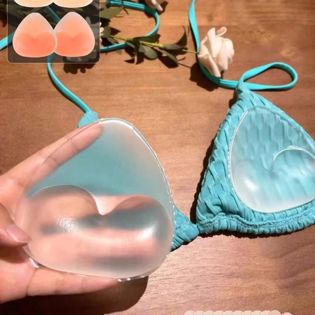 Reusable Silicone Bra Pads, Invisible Lift Bra Pads for Swimsuits and Lingerie, Soft Thick Natural Lift, Ideal for Bikinis Dresses and Tank Tops, Sticky Bra Inserts, Lift Padding Inserts