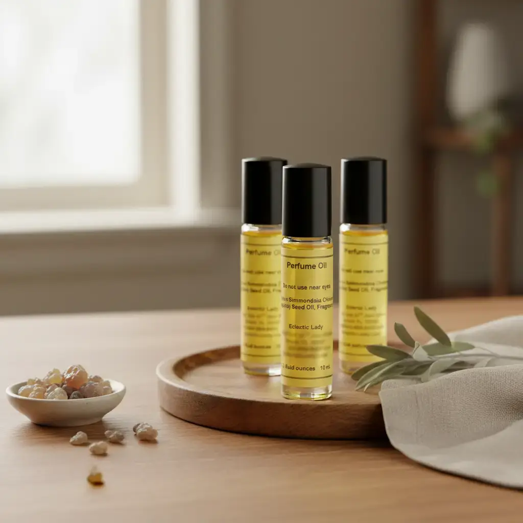 Eclectic Lady Frankincense and Myrrh Perfume Oil - Portable Roll-On Fragrance 10ml Jojoba Base Phthalate-Free Earthy Blend