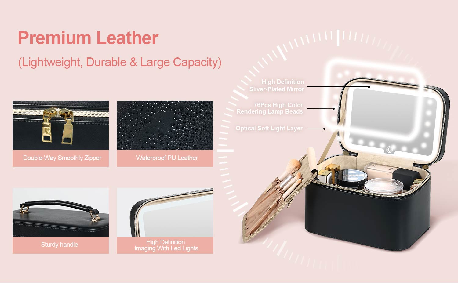 Vanity Case with Lighting Portable Mini Makeup Bag Cosmetic Bag Travel Makeup Case Organizer For Women Toiletry Bag for Girls Traveling With Handle Artist Storage Bag Vanity Case with Lighting Portable Mini Makeup Bag Cosmetic Bag Travel Makeup Case Organizer For Women Toiletry Bag for Girls Traveling With Handle Artist Storage Bag