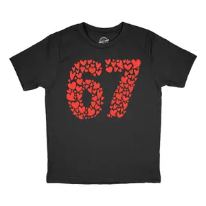 Youth Funny T Shirts 6 7 Hearts Sarcastic Valentines Day Viral Tee For Kids Funny T Shirts Love Tops for Kid Funny Meme Short Sleeve Novelty Tees for Kids Black - 6