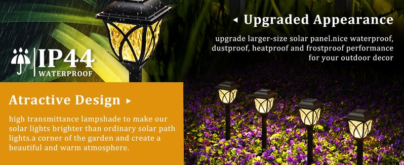 GIGALUMI Solar Lights Outdoor Waterproof, 6 Pack LED Solar Garden Lights, Solar Lights for Outside, Yard, Patio, Landscape, Walkway (Warm White)