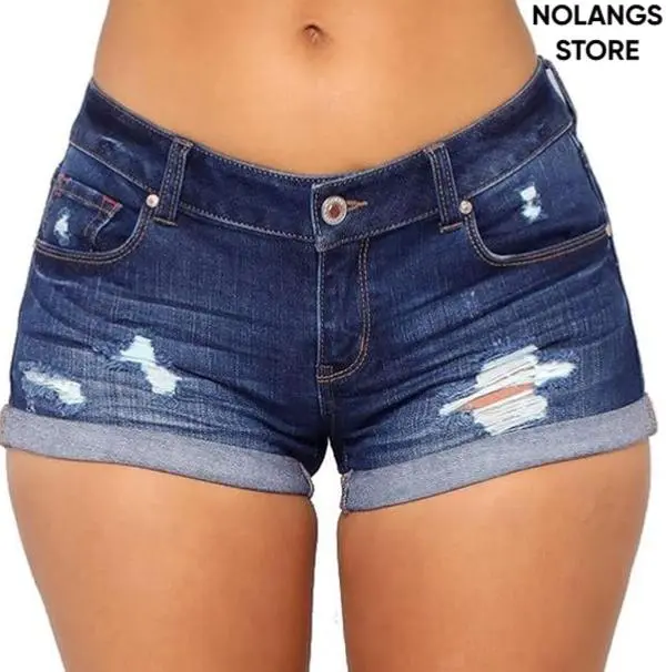 NOLANGS STORE Women Denim Mid Rise Jean Shorts with Pocket Casual Summer Denim Shorts Comfy Jean Shorts Cut Off Denim Shorts