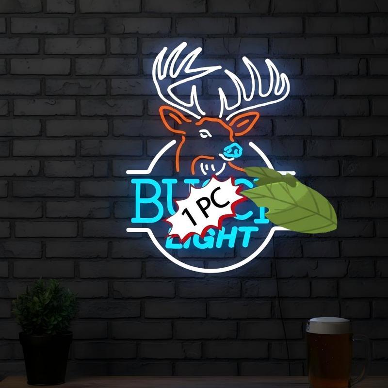 Neon Bar Sign with Moose Design Retail Store Signs for Business No Battery Needed Ideal for Beer Shops Themed Events Home Bar Decor