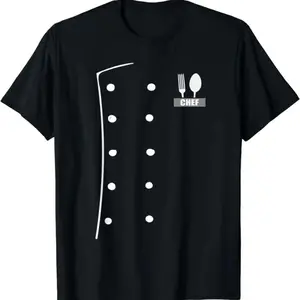 Chef Costume Coat Uniform Funny Cook Jacket for Cooking Cotton T-Shirt Menswear Clothes