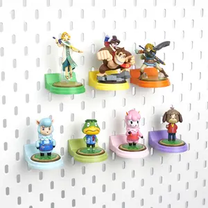 Pegboard Amiibo Holder Compatible with IKEA SKADIS Display Hook for Amiibo Figures Wall Mount Organizer Black or White