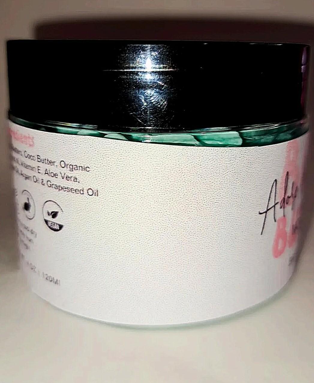 Adore Me Candle Co. 10ml Organic Shea & Coco Butter Body Butter Travel Size Coconut Scented Moisturizer Gift for Her Him Wedding Self Care Avocado Fragrance