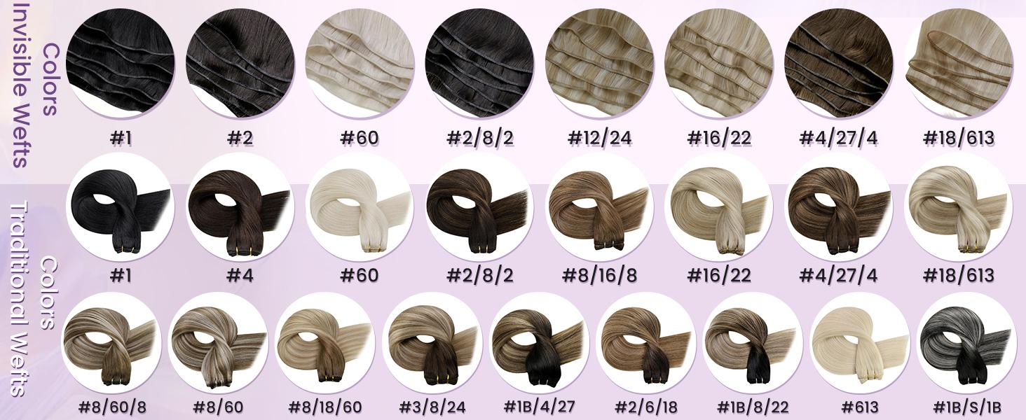 LaaVoo Hand Tied Genius Weft Hair Extensions Human Hair Virgin Human Hair Sew in Hair 50 Gram- 80 Gram SpringStatements