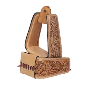 Floral Leather Slanted Stirrups