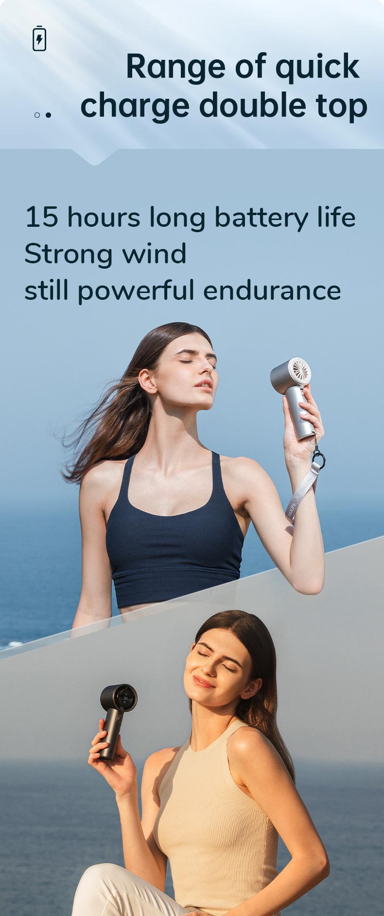 JISULIFE Handheld Fan Pro1S - 5000mAh Rechargeable, Metal Body, Digital Display, Turbo 9 m/s, 3-15h Cooling, USB Fast Charging, Travel/Outdoor