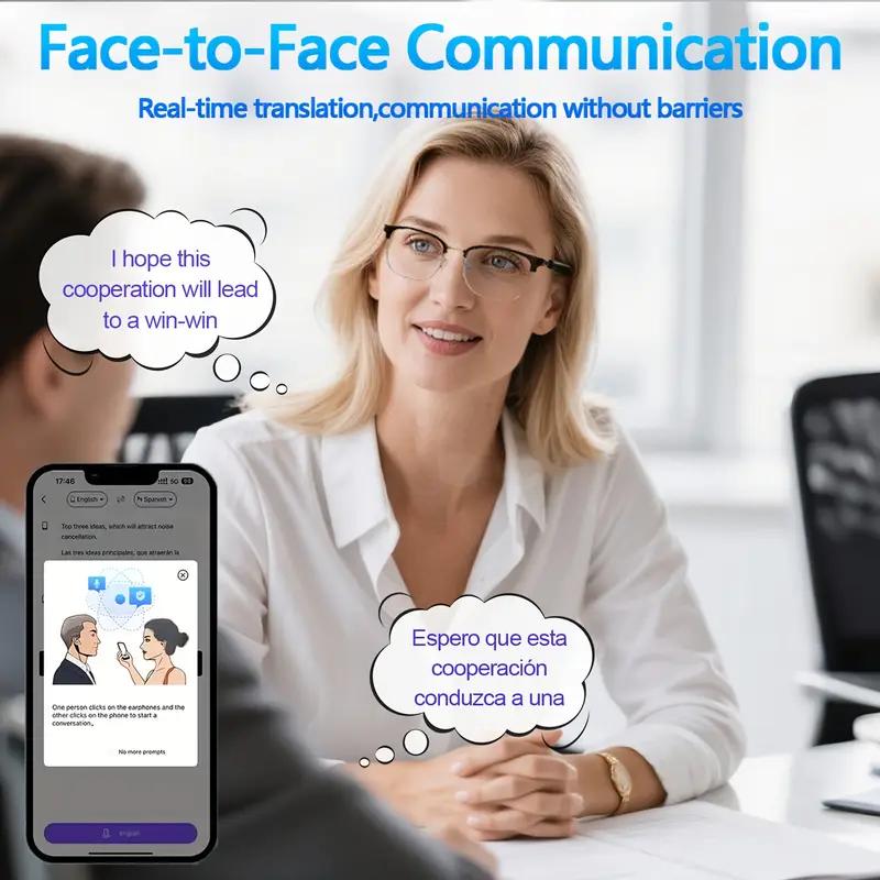 High-End AI Semi-Rimless Smart Glasses  164-Language Real-Time Translation | Open-Ear HD Audio, Bluetooth Calls & Music | Stylish Photochromic Lenses | Hands-Free, Lightweight & Comfortable for Daily Wear, Travel & Commuting | Easter gift