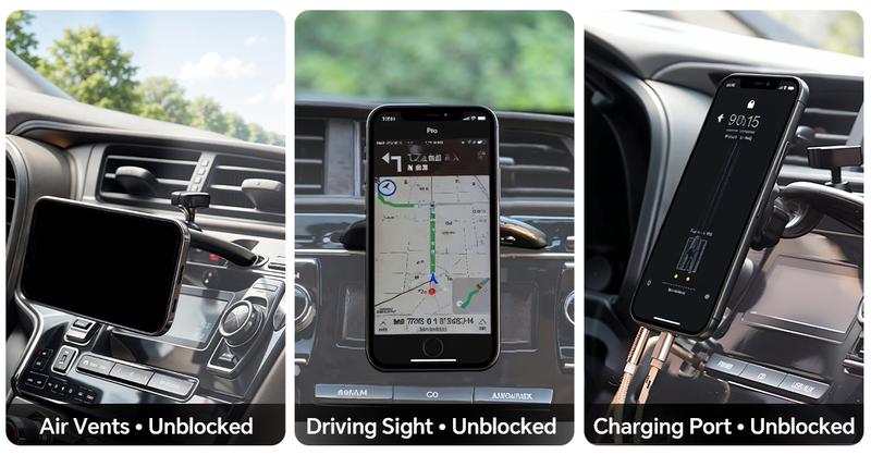 【PASLDA】 Magnetic CD Slot Car Mount for CarPlay Screens 7-inch Monitors & Phones High-Magnetism Anti-Shake Secure Mount with Anti-Slip Pads