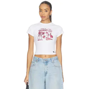 Hype and Vice University Of Georgia Baby Tee in White