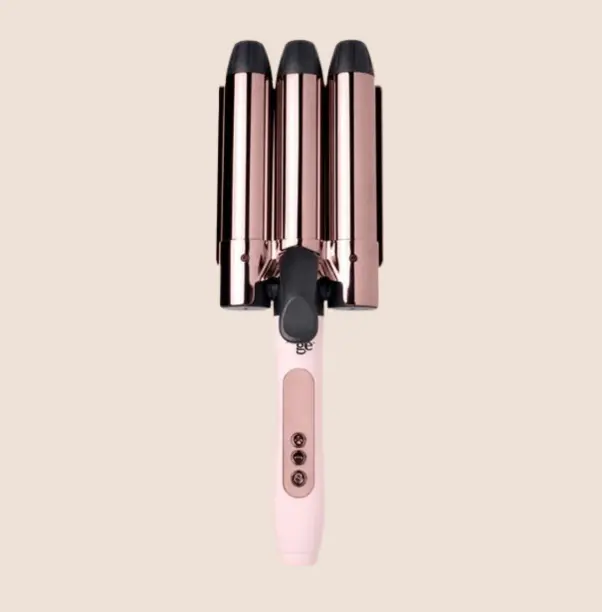 L'ANGE HAIR - Le Tridente 32mm Triple Barrel Waver, Lightweight Titanium Iron for Beachy Waves and Bouncy Curls, Adjustable Temperature, Adjustable Curling Wand, Wavy Hair Styling, Auto Shut-Off, Mid-Long Hair