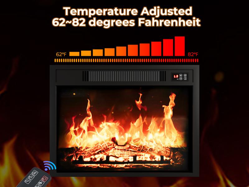 72‘’ Electric Fireplace with Mantel, Fireplace TV Stand for TVs Up to 80 Inch, Modern White Entertainment Center with Storage, with 23'' Fireplace Insert Heater for Living Room, Bedroom