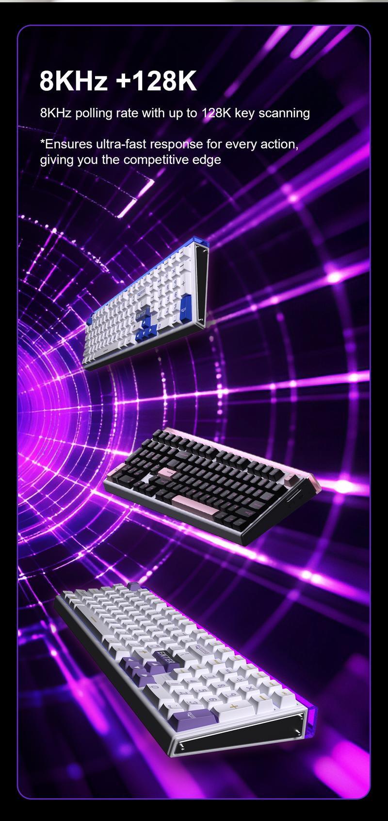 [New]AULA Hero 99 Hall Effect Mechanical Gaming Keyboard – Hero 68 Performance with Full-Size 99% Layout, 8K Hz, Magnetic Switches, RGB Light Box,PBT Keycaps
