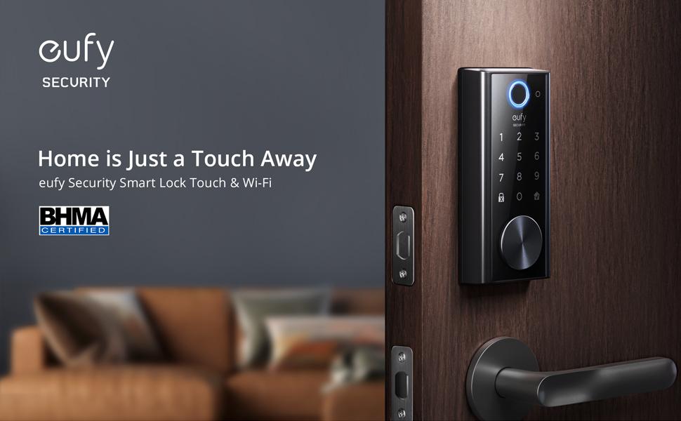 eufy Security Smart Lock S230, Keyless Fingerprint Lock for Front Door, Easy Installation, Built-in Wi-Fi, Reliable App for Remote Access, One-Year Battery Life, BHMA Certified, IP65 Weatherproof｜Spingtok