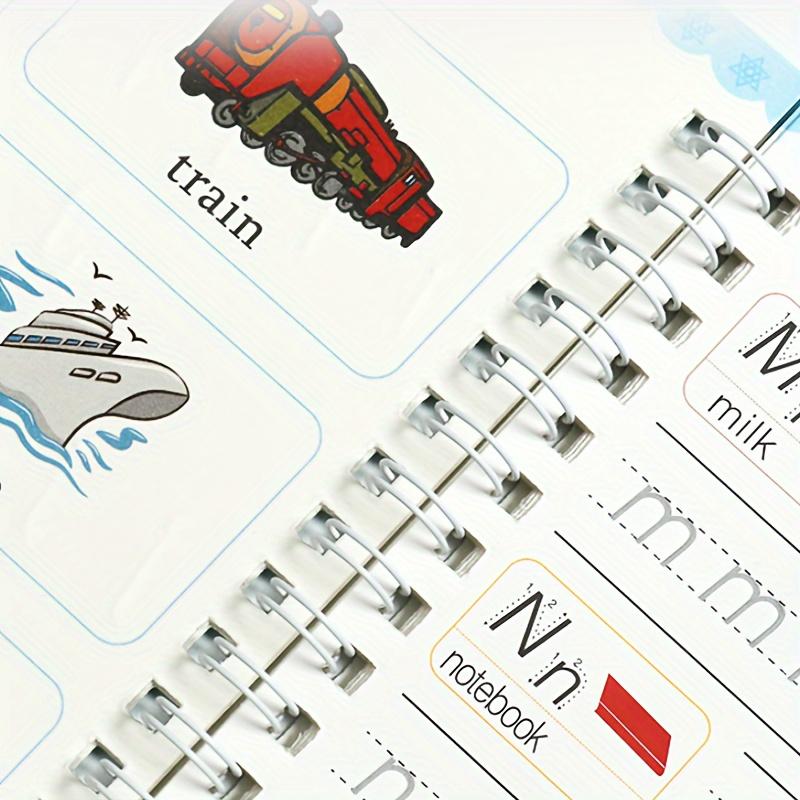 【FaddishDeal】Pen calligraphy copybooks, Set with Pen, Reusable with Groove, Tracking Alphanumeric, school supplies educational learning tools Thick Paper Magic Ink.