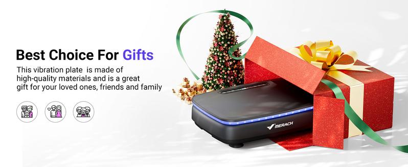 Merach Light Vibration Plate Exercise Machine with Bluetooth & Light , Lymphatic Drainage Machine, Whole Body Workout Vibration Platform for Fitness