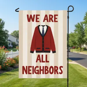Inclusivity House Banner: Neighborhood Welcome Flag, We are all neighbors garden flag