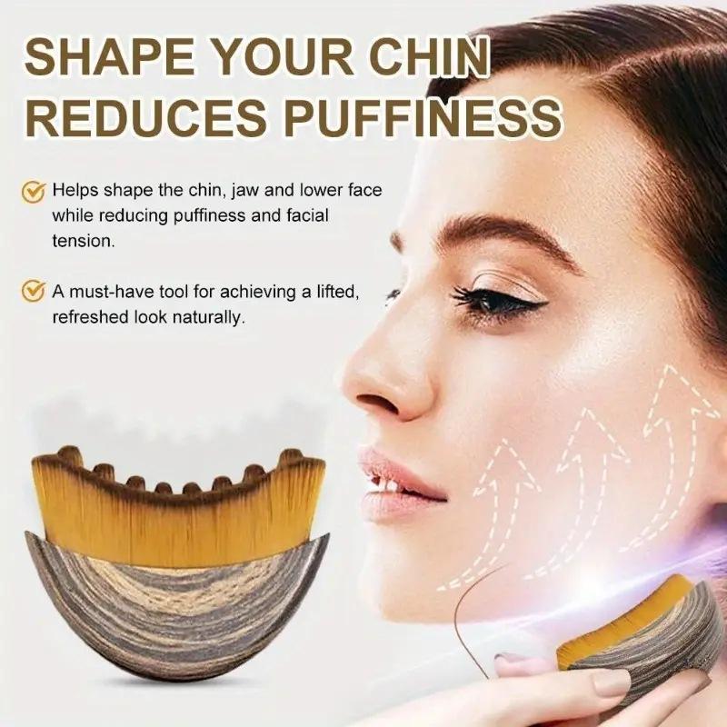 Lymphatic Contour Face Brush for Jawline & Chin Sculpting - Dry Brushing Massager for Lymphatic Drainage & Facial Fatigue Relief, Eronomically Designed to Fit The Skin Precisely (1PCS) Beauty Roller