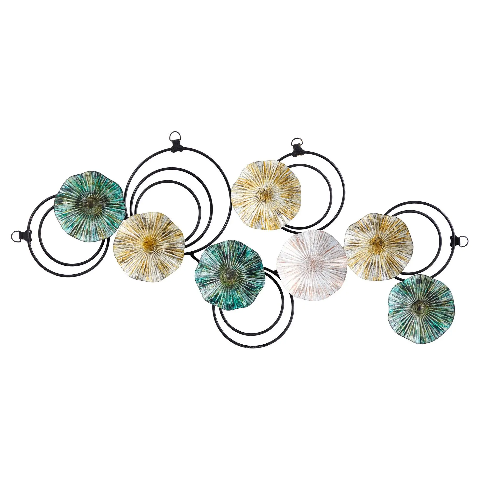 Multicolored Scallop Design Metal Sea Coral Nature Art - 2.5'x1.5' Home Inspo Wall Decor, Accent Wall Decoration, Living Room Home Supply