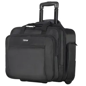 VEVOR Rolling Laptop Bag,  , Fits Up to 17.3 Inch Laptop, Wheeled Briefcase, Roller Computer Tote Bag with Wheels & Telescoping Handle, Laptop Case for Work Travel Business Office, Women & Men (Black)