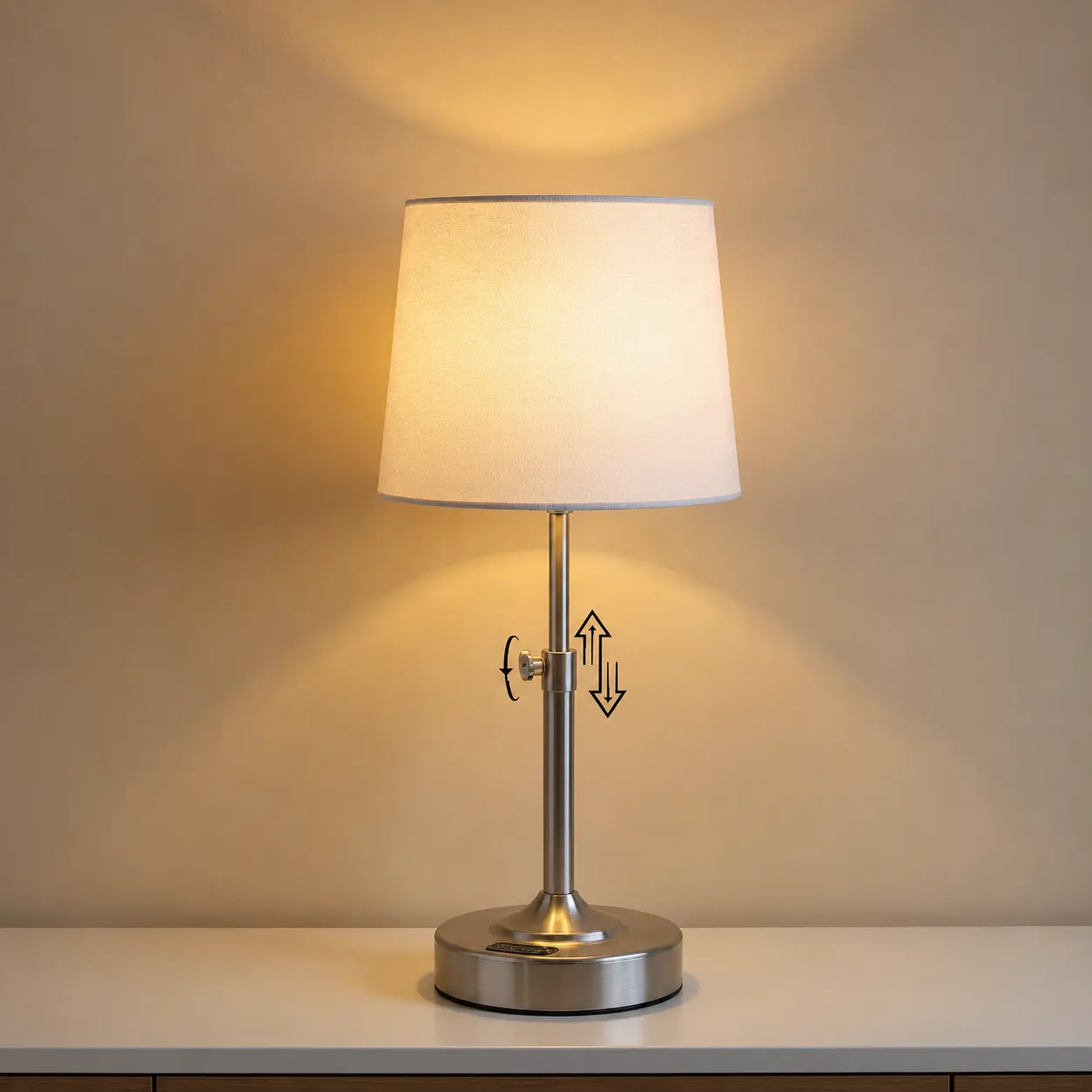 【New Product】MATULSA Height Adjustable Table Lamp with Timer, Cordless Rechargeable Lamps, Dimmable Portable Table Light for Camping Restaurant, LED Wireless Lamps, Bulb Included
