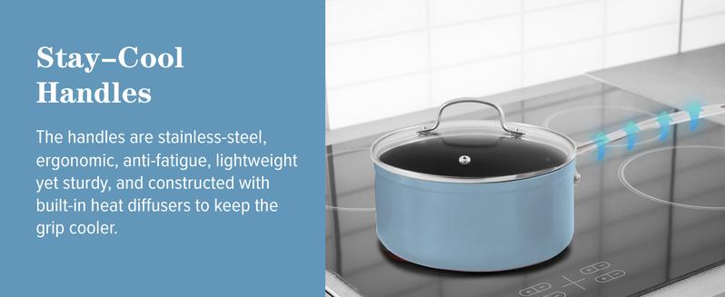 Nuwave Duralon Blue Non-Stick Cookware 7-Piece Set