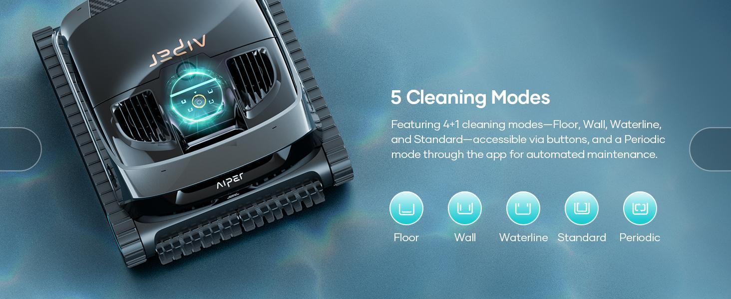 AIPER Scuba X1 Cordless Robotic Pool Cleaner, 6600 GPH High-Power Suction, Horizontal Waterline Scrubbing, Upgraded Cross Pattern Smart Navigation, Ideal for Inground Pools up to 2,150 sq.ft