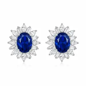 Vintage Crown Sapphire Earrings