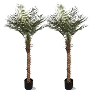 5ft Artificial Palm Tree, Realistic Fake Palm for Home Decor, Tropical Home Decor(2 Pack)