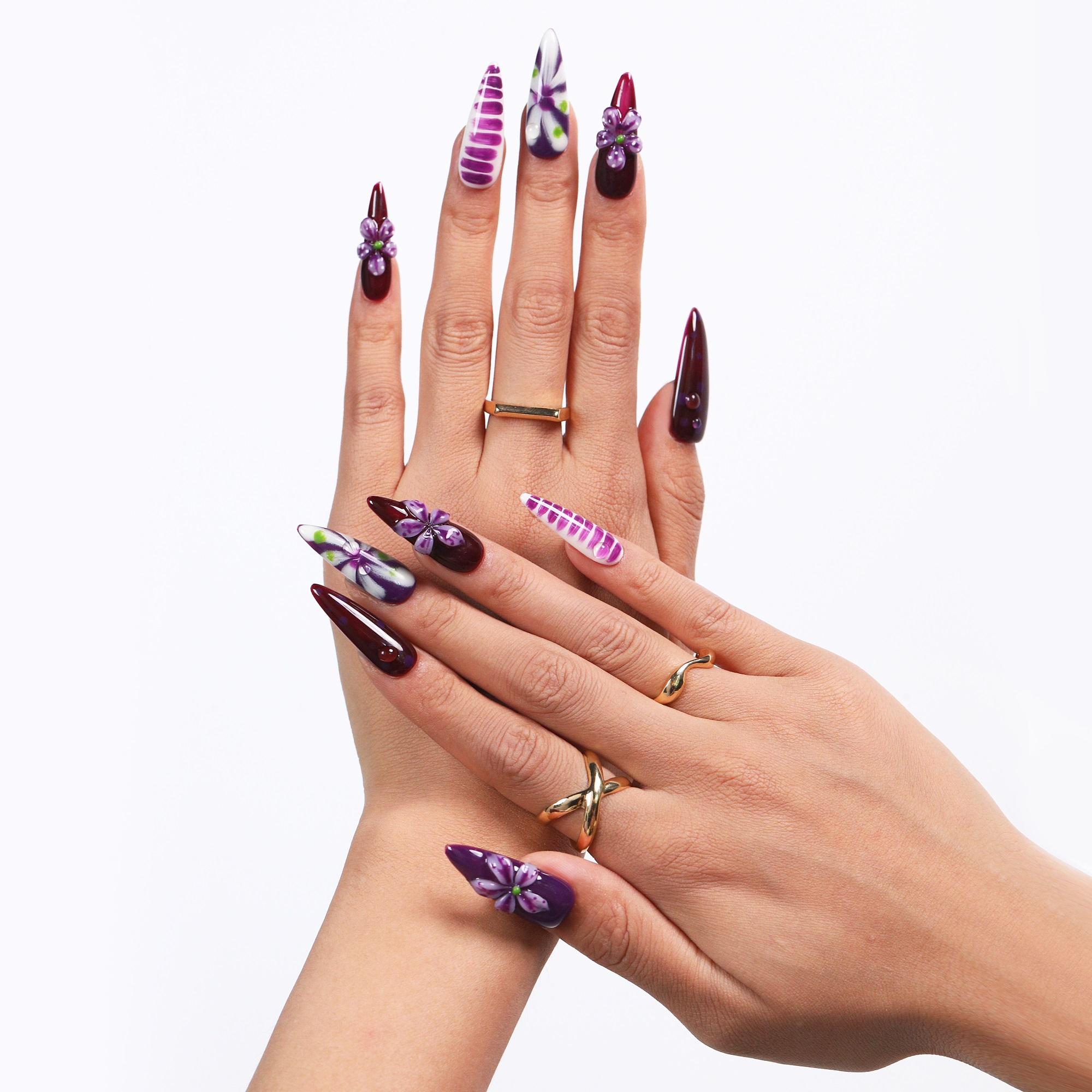 NailVesta STILETTO COLLECTION – 100% Handcrafted 3D Press-On Nails | Reusable, Long-Lasting, Salon-Quality
