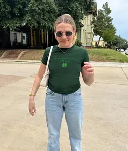 Cute Don't Pinch Me, St. Patrick's Day Baby Tee, Cute Funny St Paddys, Kiss Me Im Irish Y2K Style, Sorority Tee, Saint Patrick Parade