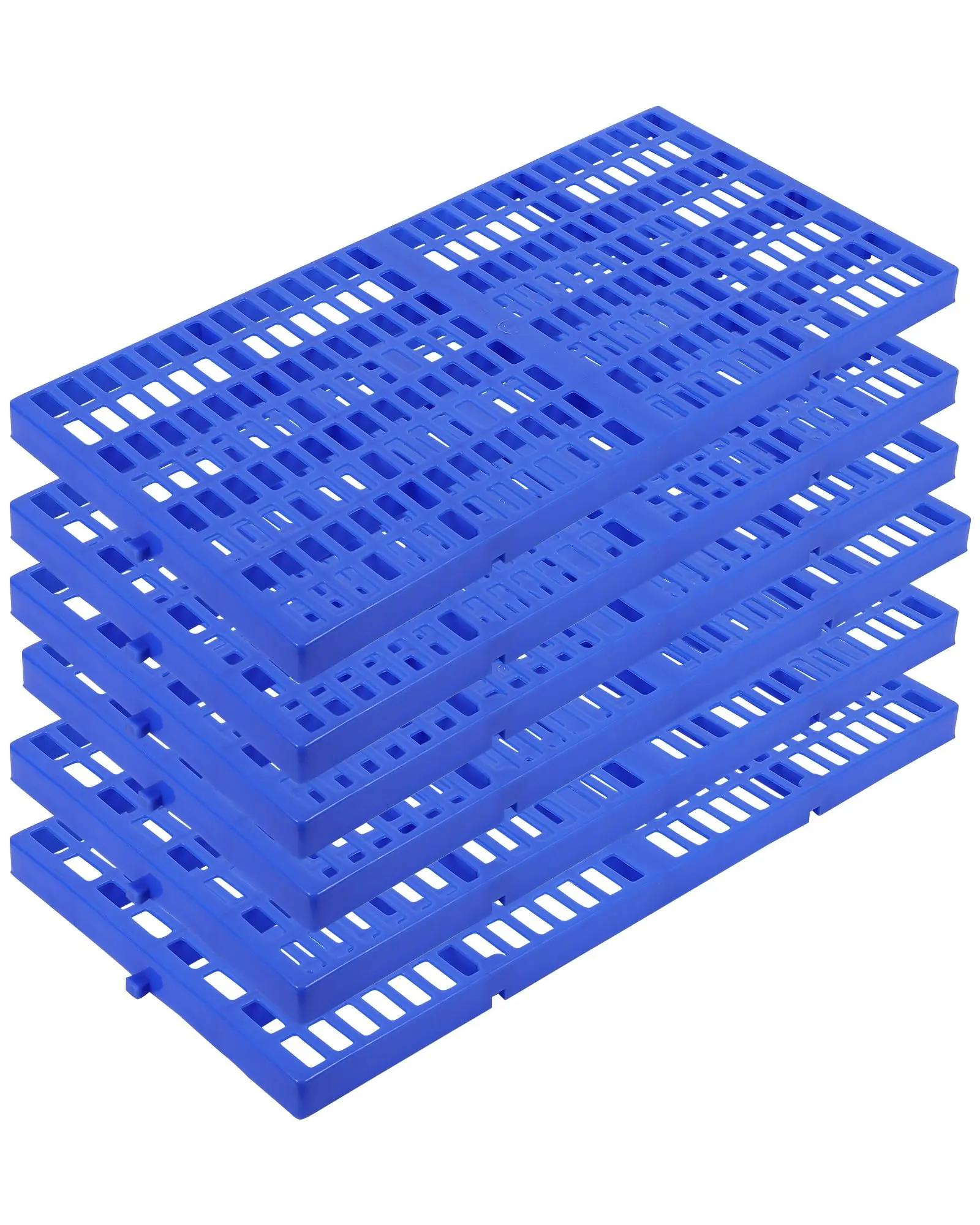 Garvee Set of 6 Plastic Pallets, Floor Storage Pallets, Capacity 11.8 x 23.6 x 3.0 cm and 1000 lbs per PC, Blue Recycling Pallets, Non-slip, Stackable, for Garage, Warehouse