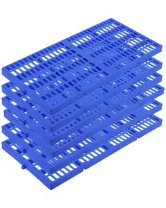 Garvee Set of 6 Plastic Pallets, Floor Storage Pallets, Capacity 11.8 x 23.6 x 3.0 cm and 1000 lbs per PC, Blue Recycling Pallets, Non-slip, Stackable, for Garage, Warehouse