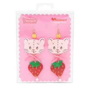 Whatever Makes You Happy Strawberry Shortcake Custard Berry Acrylic Earrings