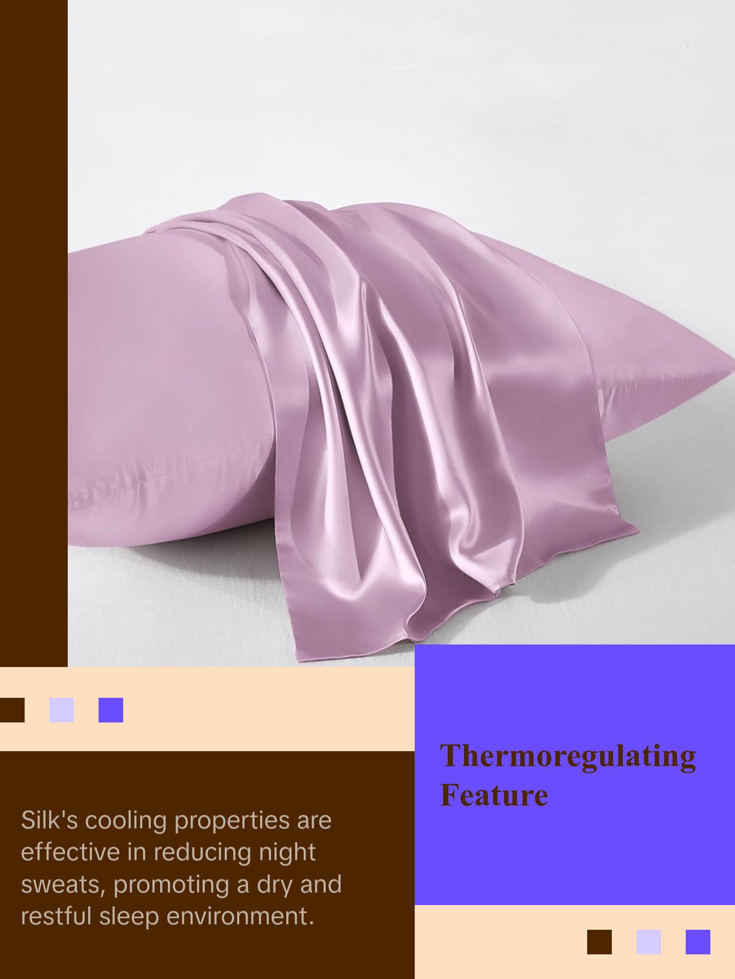 22 Momme 100% Pure Mulberry Silk Pillowcase, OEKO-TEX Certified, Hypoallergenic, Anti-Aging, Machine Washable, 1 Pack