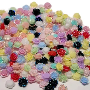 8mm Resin Roses 25 Gram Jar Mixed Colors Over 320 Pieces for Crafting and Decor